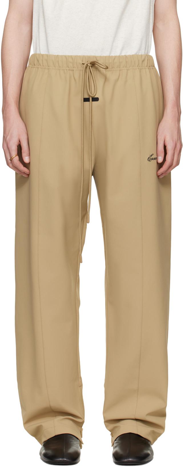 Tan Signature Track Pants by FEAR OF GOD