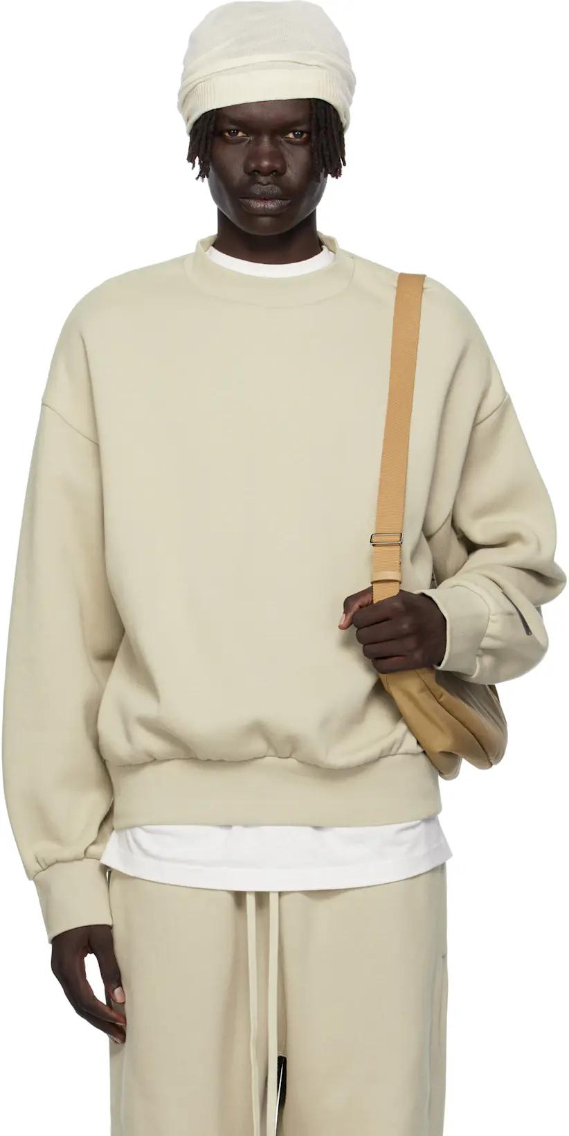 Taupe Classic Fit Fleece Crewneck Sweatshirt by FEAR OF GOD
