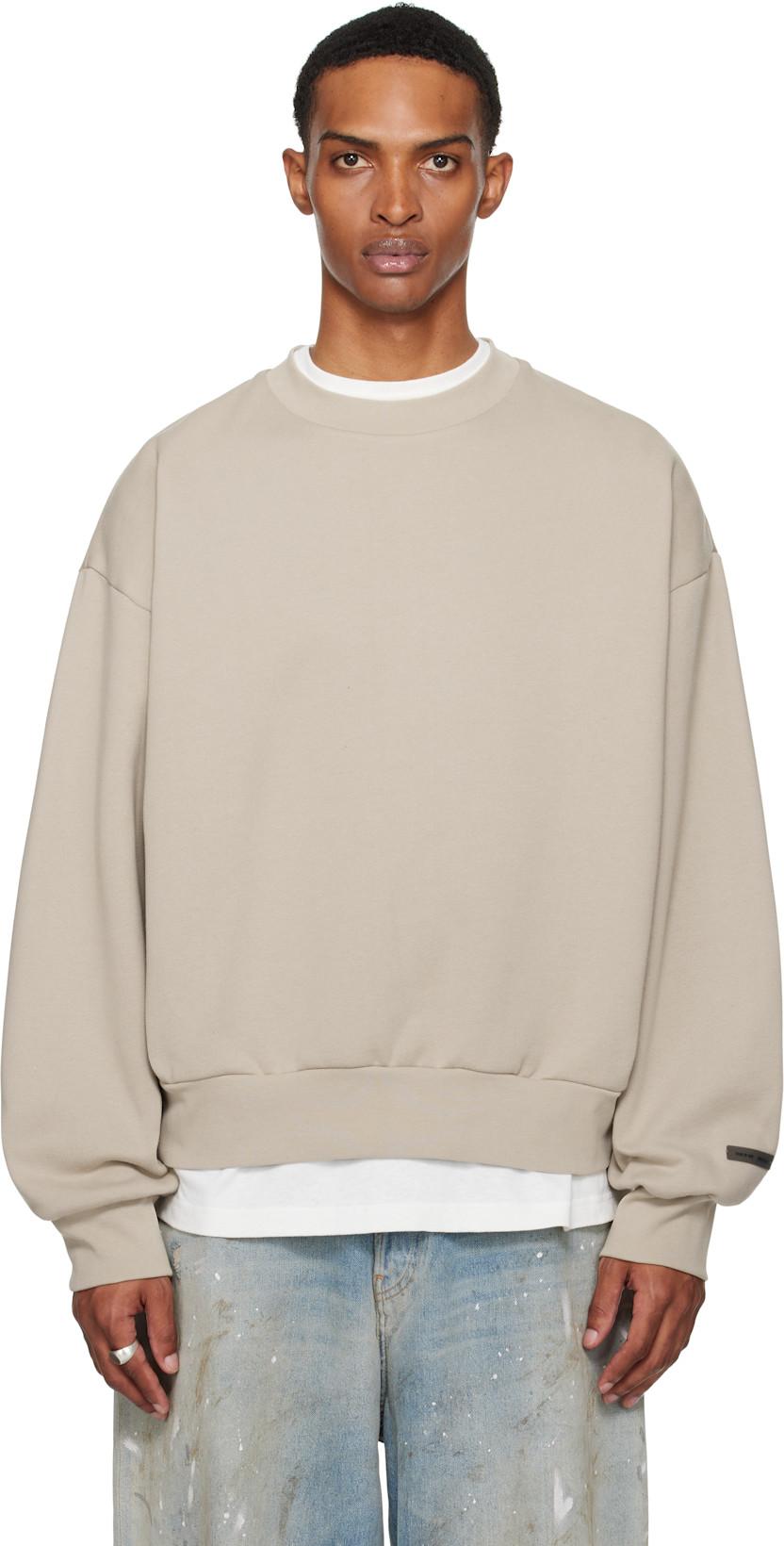 Taupe Classic Fit Fleece Crewneck Sweatshirt by FEAR OF GOD