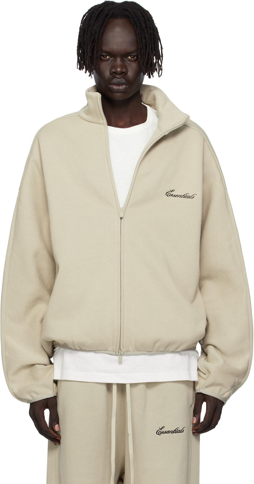 Taupe Modern Fit Fleece Track Jacket by FEAR OF GOD