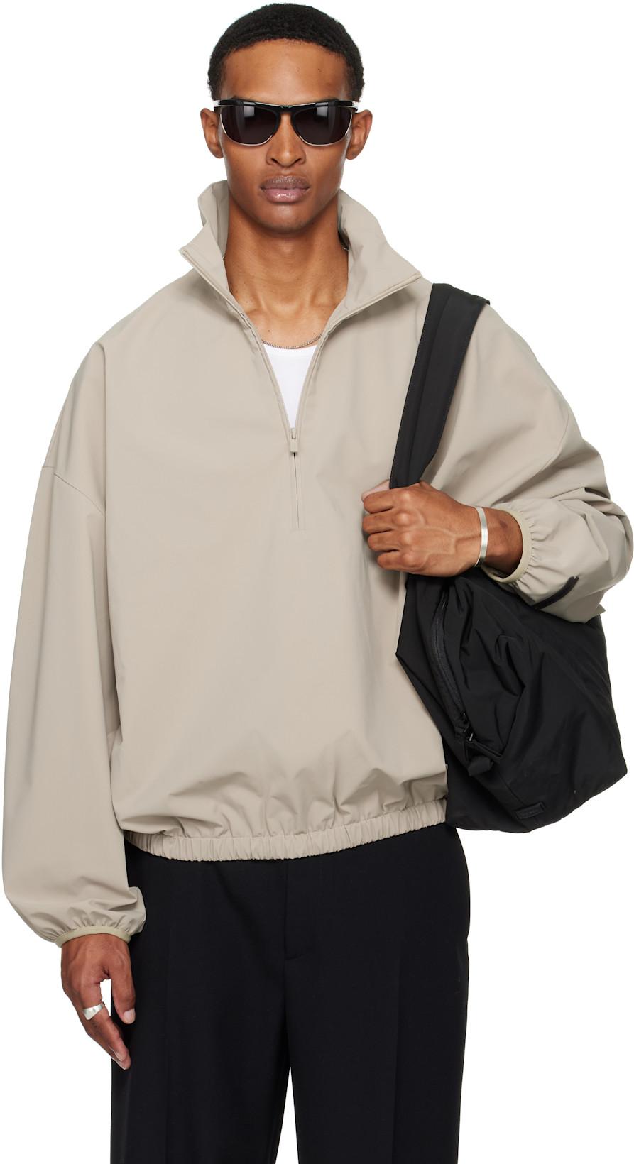 Taupe Sporty Half-Zip Jacket by FEAR OF GOD