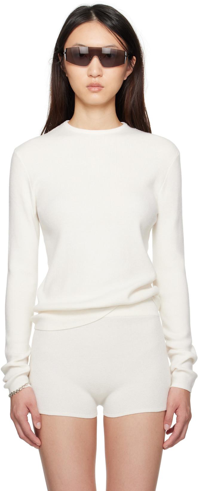 White Soft Rib Long Sleeve T-shirt by FEAR OF GOD