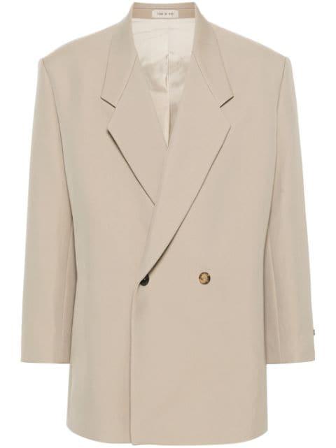 double-breasted wool blend blazer by FEAR OF GOD
