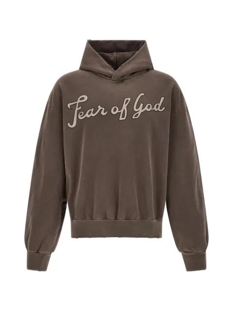 graphic-print raglan-sleeve hoodie by FEAR OF GOD