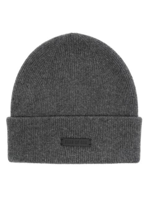 logo-patch beanie by FEAR OF GOD