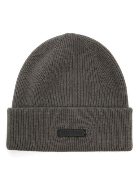 logo-patch beanie by FEAR OF GOD