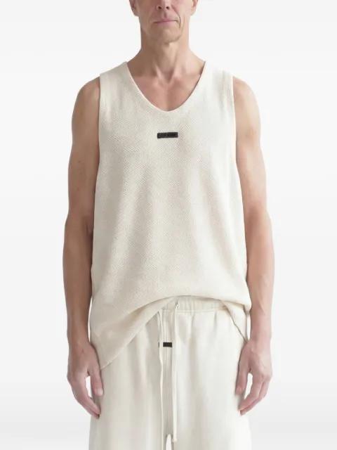 logo-patch knitted tank top by FEAR OF GOD