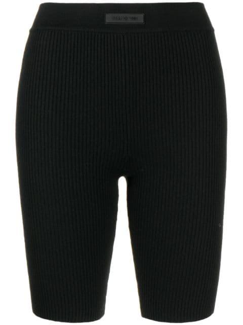 logo-patch ribbed biker shorts by FEAR OF GOD