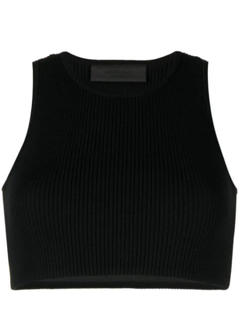 logo-patch ribbed crop top by FEAR OF GOD