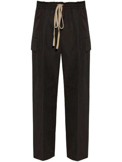 logo-patch wool trousers by FEAR OF GOD