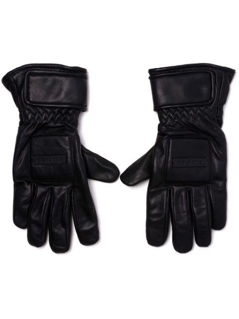 logo-plaque leather gloves by FEAR OF GOD