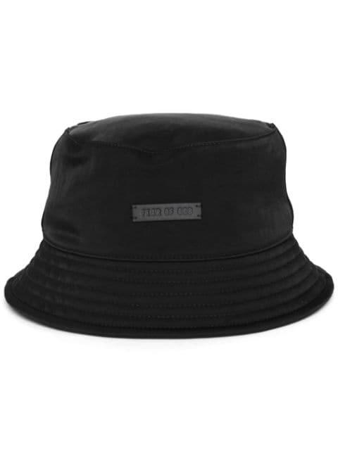 logo-plaque tonal-design bucket hat by FEAR OF GOD