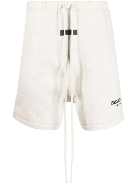 logo-print drawstring track shorts by FEAR OF GOD