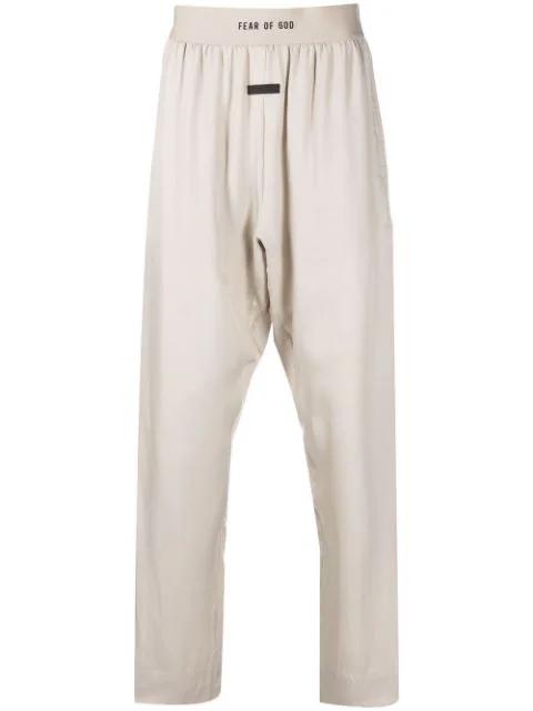 logo-waist slip-on dropped-crotch trousers by FEAR OF GOD