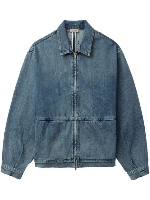 pleat-detail denim jacket by FEAR OF GOD
