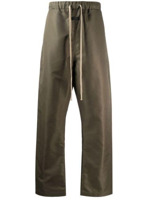 satin-finish drawstring waist trousers by FEAR OF GOD
