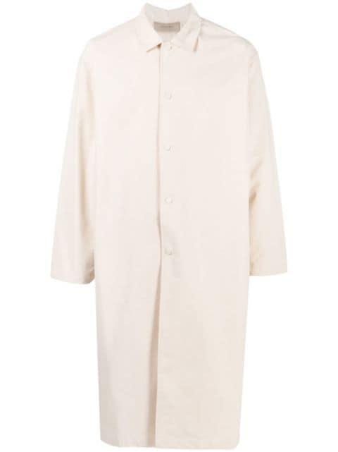 spread-collar buttoned trench coat by FEAR OF GOD