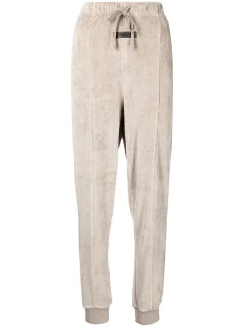 tapered velour track pants by FEAR OF GOD