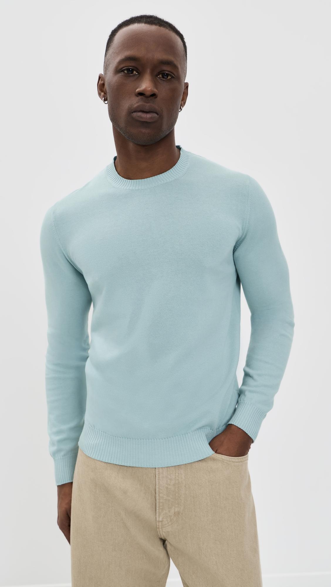 Argentina Cotton Light Dusty Knitted Crewneck by FEDELI