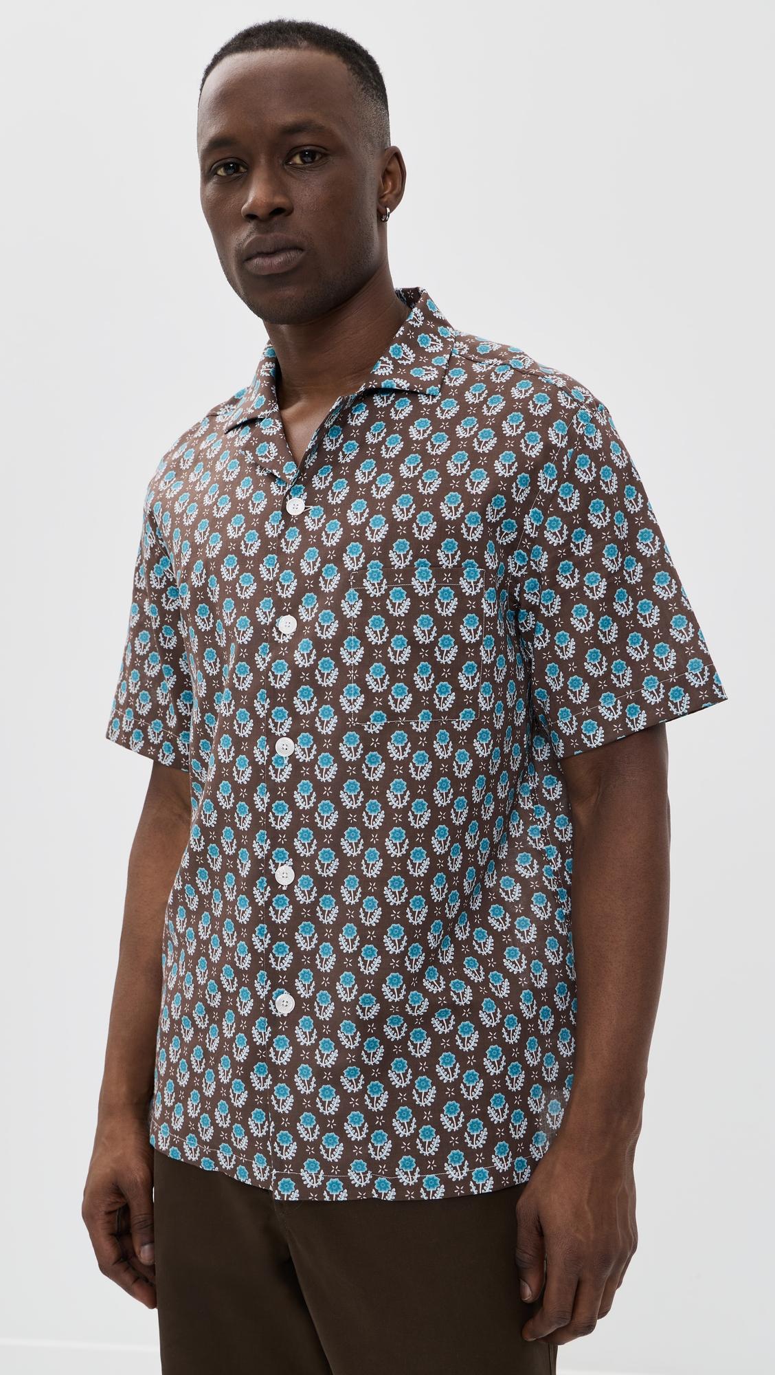 Cotton Stretch Camp Shirt by FEDELI