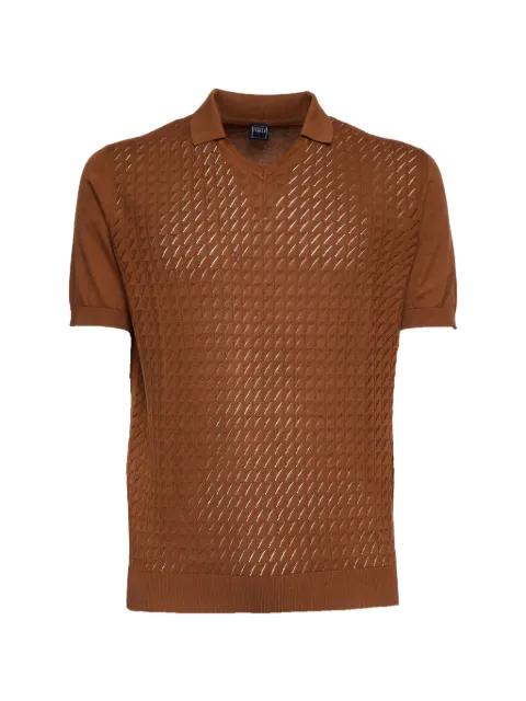 Felipe Giza V-neck textured T-shirt by FEDELI