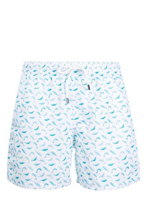 Madeira dolphin-print swim shorts by FEDELI