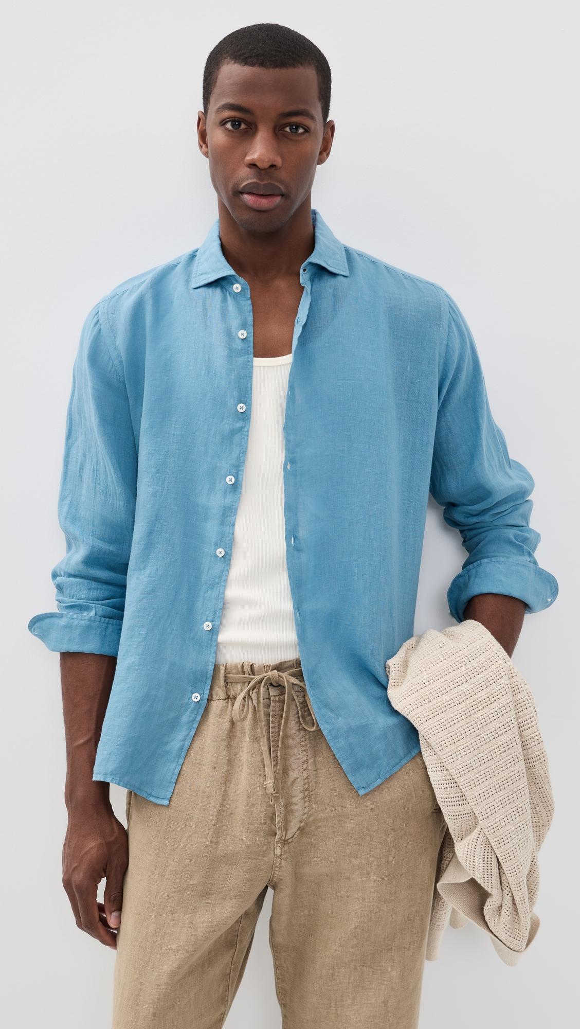 Nick Linen Button Down Shirt by FEDELI
