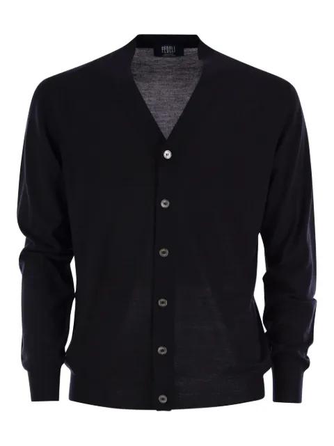 V-neck buttoned cardigan by FEDELI