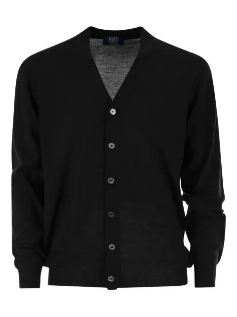 V-neck buttoned cardigan by FEDELI
