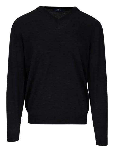 V-neck wool sweater by FEDELI