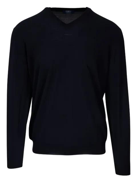 V-neck wool sweater by FEDELI