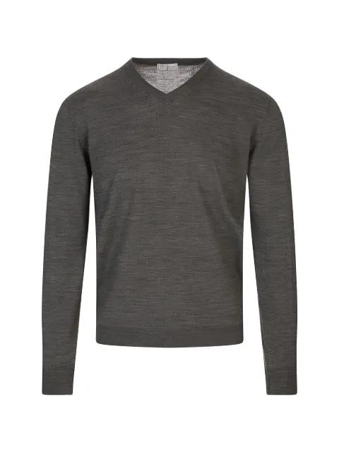 V-neck wool sweater by FEDELI