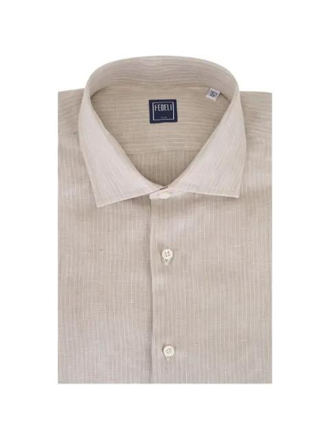 button stripe shirt by FEDELI