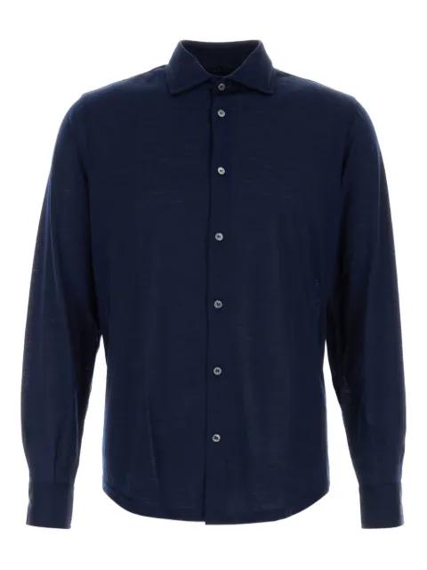 buttoned-front wool shirt by FEDELI