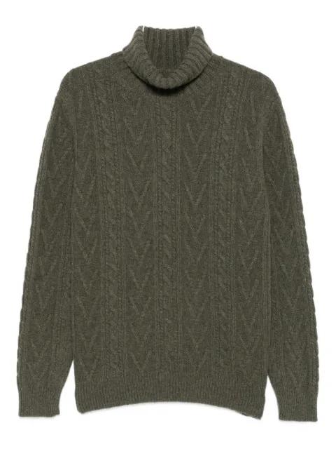 cable-knit turtleneck sweater by FEDELI