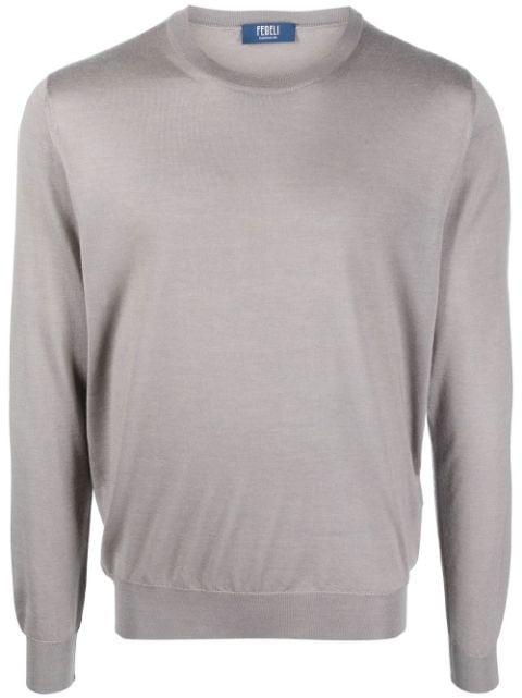 crew-neck cashmere-silk jumper by FEDELI