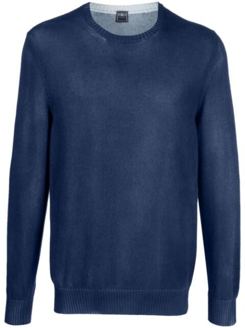 crew-neck cotton jumper by FEDELI