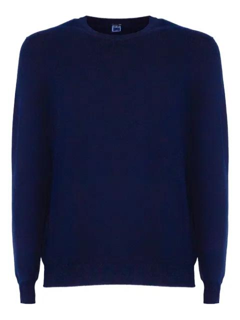 crew-neck ribbed-trims sweater by FEDELI