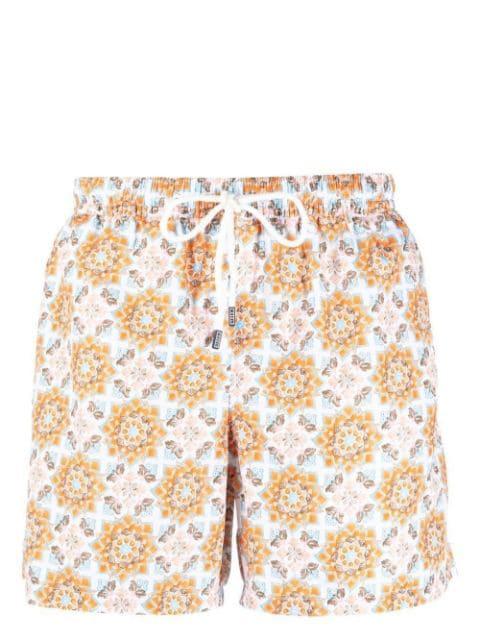 geometric-pattern swim shorts by FEDELI