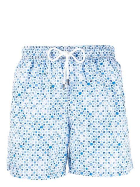 geometric-print drawstring swim shorts by FEDELI