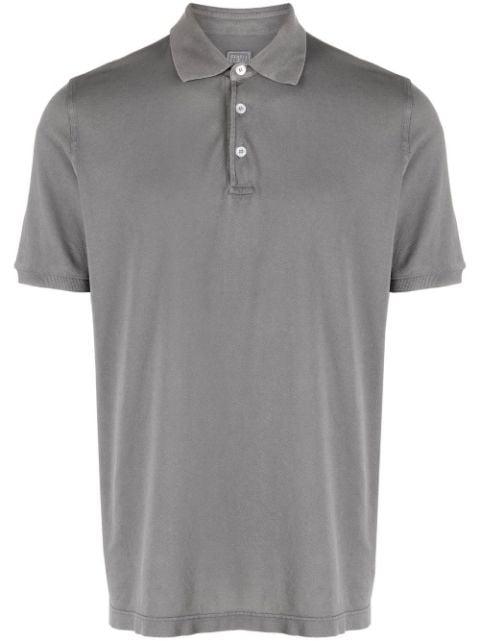 piqué-weave cotton polo shirt by FEDELI