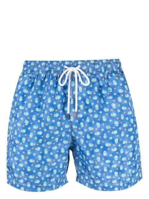 pufferfish-print swim shorts by FEDELI