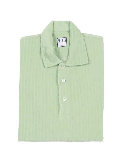 ribbed-knit polo shirt by FEDELI