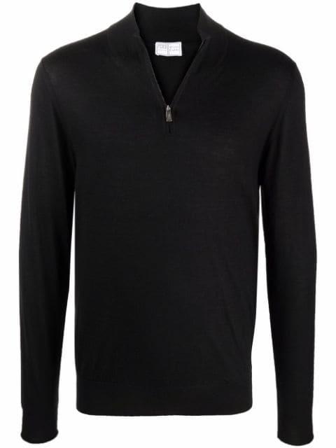 roll neck rib-trimmed jumper by FEDELI