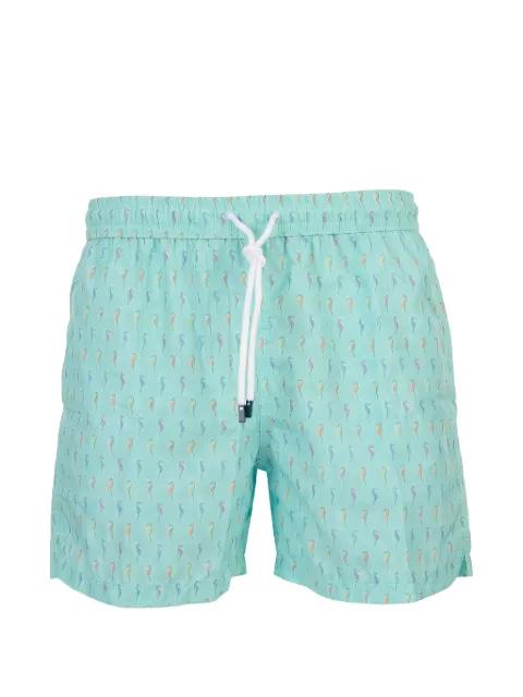 seahorse-print drawstring swim shorts by FEDELI