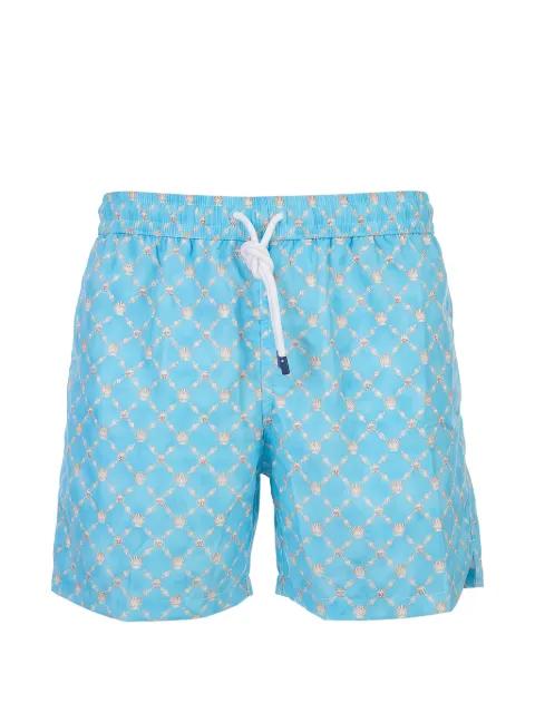 shell-print swim shorts by FEDELI