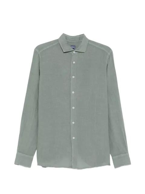slub-texture long-sleeve shirt by FEDELI
