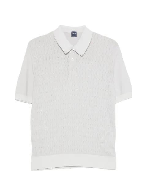 textured-knit polo shirt by FEDELI