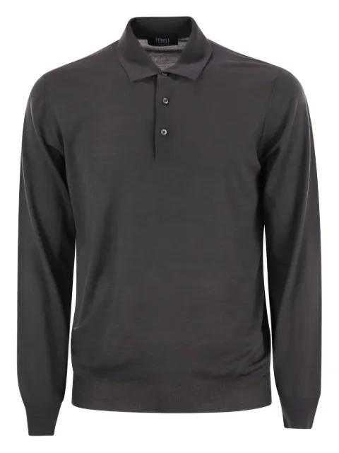 three-button long-sleeve polo shirt by FEDELI