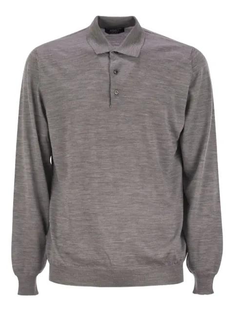 three-button virgin-wool polo shirt by FEDELI